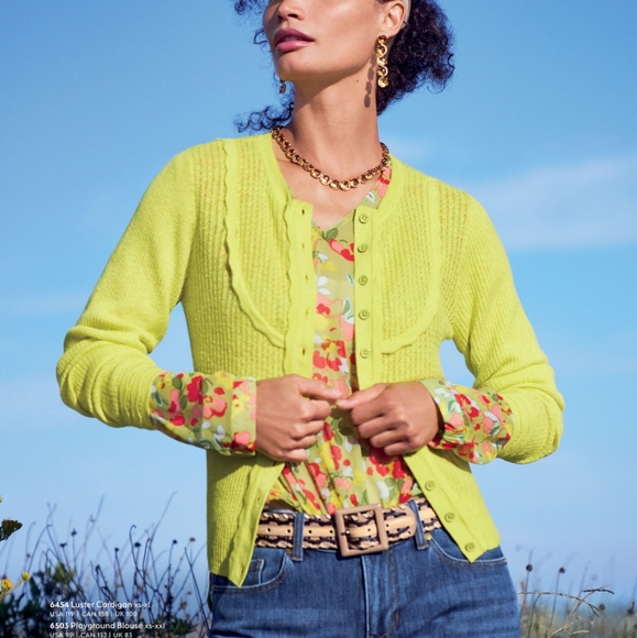 Cabi Luster cardigan lemon lime - Picture 2 of 14